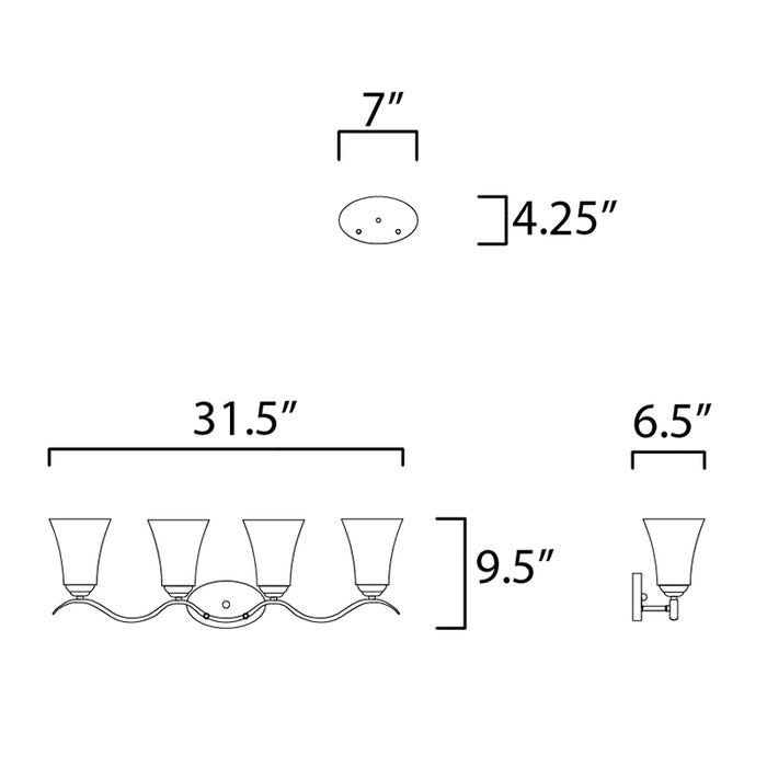 Maxim 12084 Vital 4-lt 32" Bath Vanity