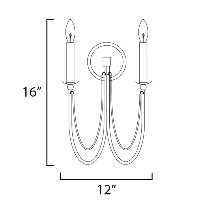 Maxim 12161 Plumette 2-lt 16" Tall Wall Sconce
