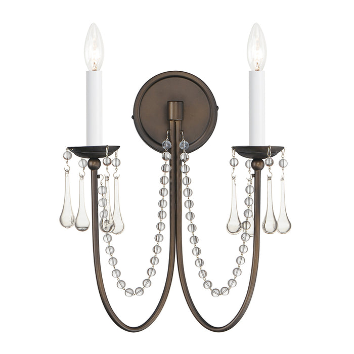 Maxim 12161 Plumette 2-lt 16" Tall Wall Sconce with Crystal