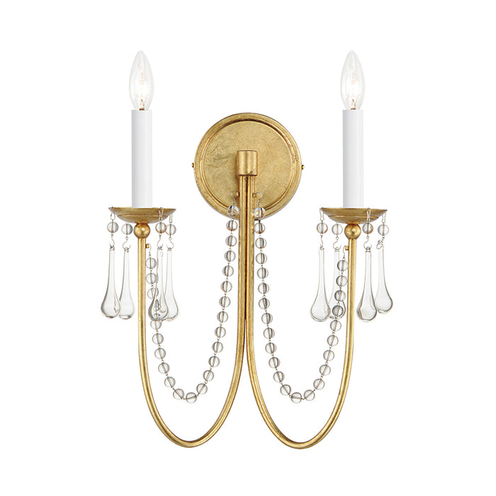 Maxim 12161 Plumette 2-lt 16" Tall Wall Sconce with Crystal