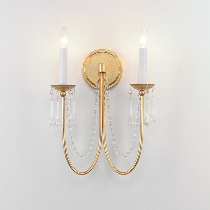 Maxim 12161 Plumette 2-lt 16" Tall Wall Sconce with Crystal