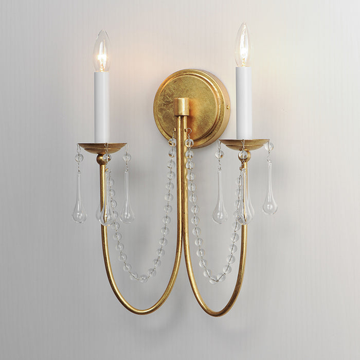 Maxim 12161 Plumette 2-lt 16" Tall Wall Sconce with Crystal