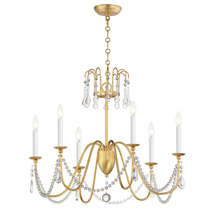 Maxim 12166 Plumette 6-lt 28" Chandelier with Crystal