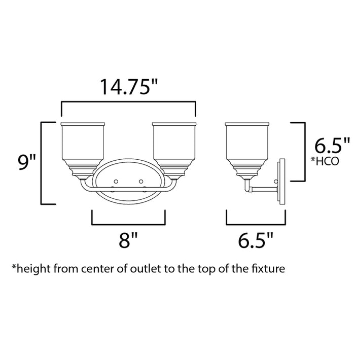 Maxim 12262 Acadia 2-lt 15" Bath Vanity