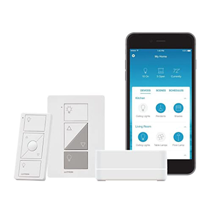 Lutron P-BDG-PKG1P Caséta Lamp Dimming Smart Timer Kit with Smart Hub