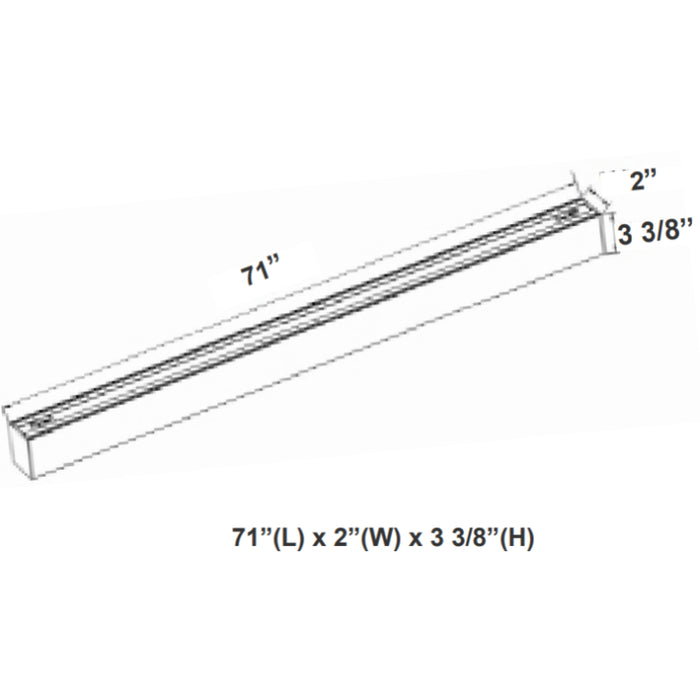 Westgate SCX2 6FT 60W 2" Width, LED Linkable Linear Light, CCT Selectable, Up to 6265 Lm, Dimmable, 120-277V