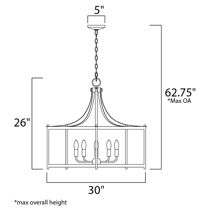 Maxim 13595 Wellington 5-lt 30" Pendant