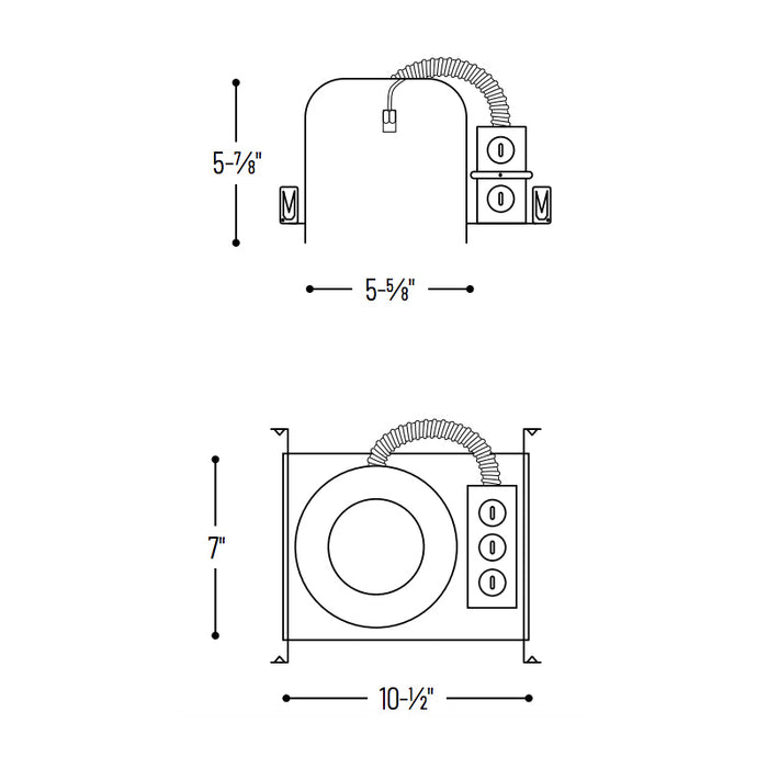 Nora NHIC-527LMRAT 5" Shallow LED Dedicated IC Air-Tight New Construction Housing