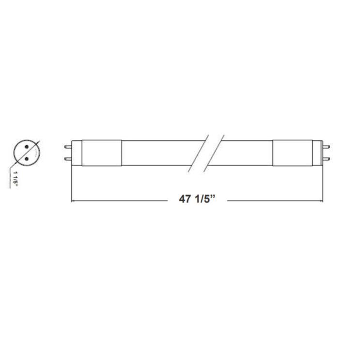 Westgate T8-4FT-TYPB 4FT 18W LED T8 Linear Lamp, 4000K, 12-Pack