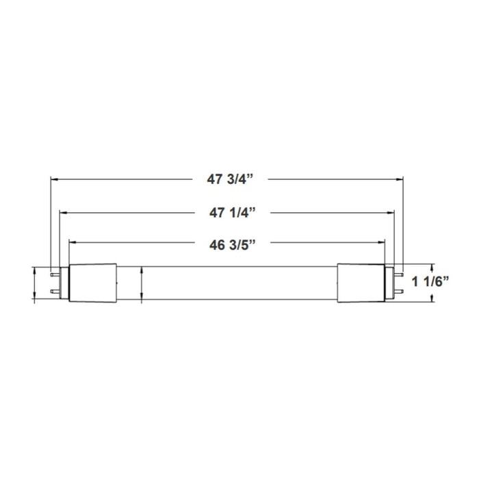 Westgate T8-HL 4FT 18W LED T8 Dimmable Linear Lamp, 5000K, 12-Pack, Type B