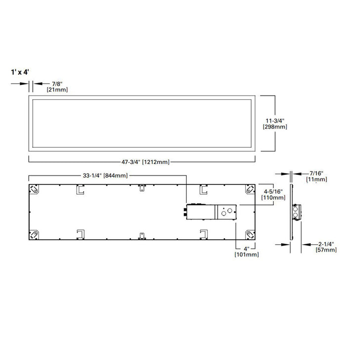 Metalux FPS 1x4 LED Flat Panel with Selectable Lumens and CCT
