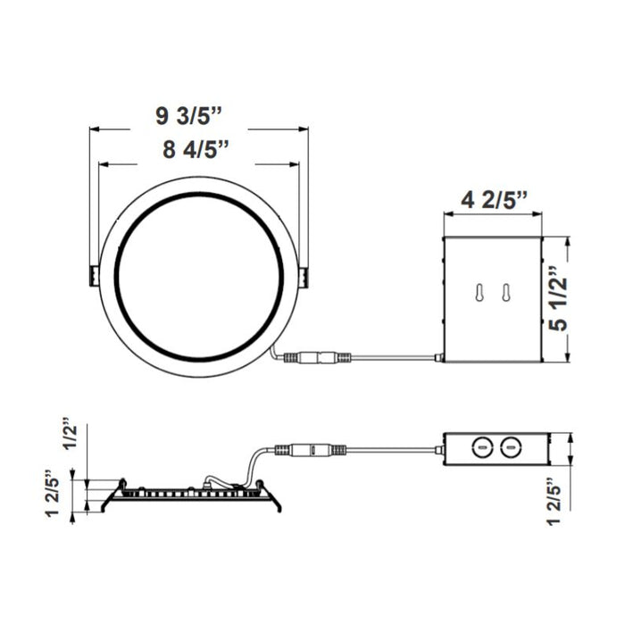 Westgate RSLC8 8" LED Commercial Slim Recessed Regressed Baffle Light, 3000K