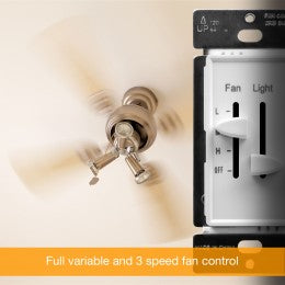 Enerlites 17001-F3 Single-Pole 3-Speed Control and LED Dimmer Slider