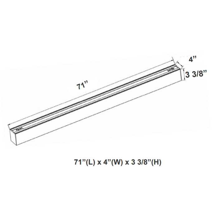 Westgate SCX4 6FT 60W 4" Width, LED Linkable Linear Light, CCT Selectable, Up to 7208 Lm, Dunnabke, 120-277V