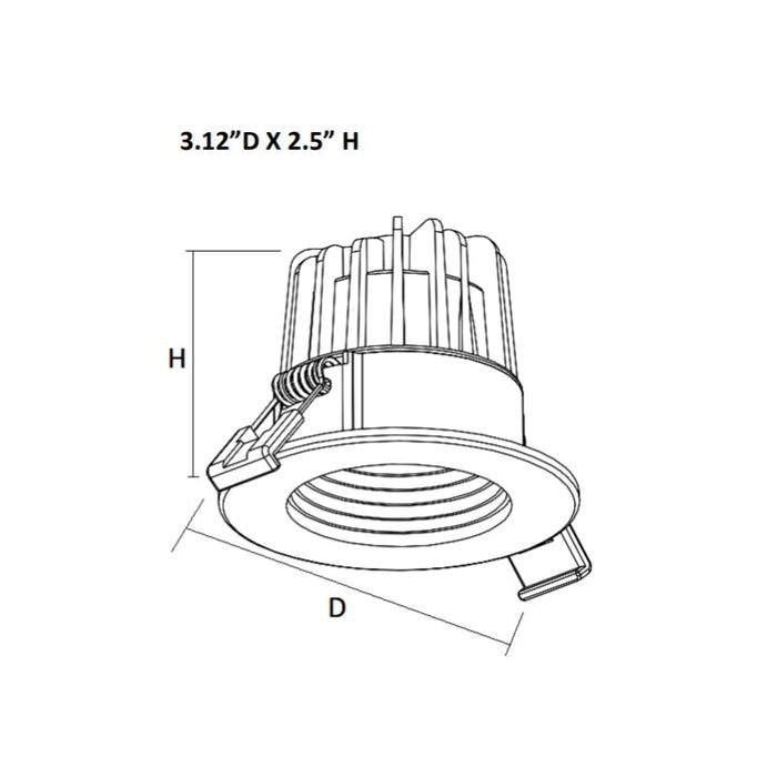 Westgate RDL2S-BF 2" 8W LED Baffle Recessed Light, 5000K