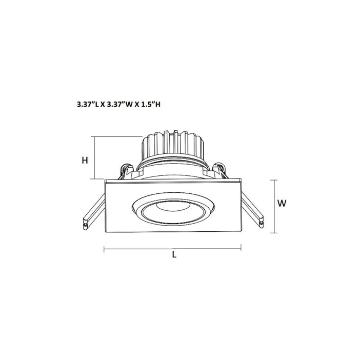 Westgate SDL3S-ADJ 3" 8W LED Square Eyeball Recessed Light, 4000K