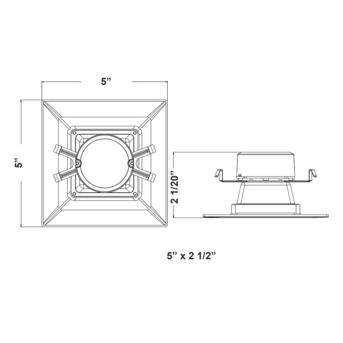 Westgate SDL4 4" 10W LED Square Recessed Trim, CCT
