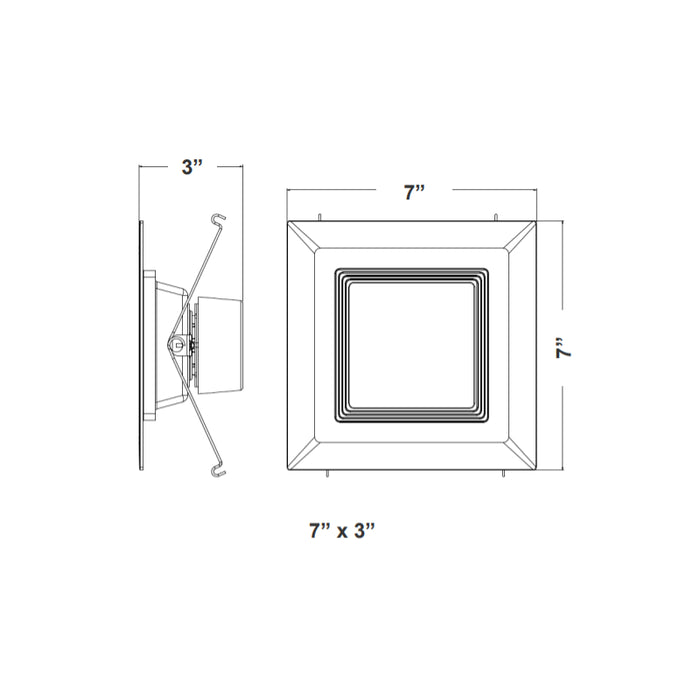 Westgate SDL6 5/6" 15W LED Square Recessed Trim, CCT