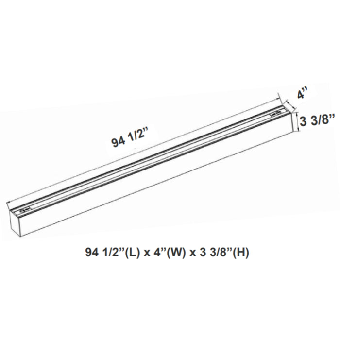 Westgate SCX4 8FT 80W 4" Width, LED Linkable Linear Light, CCT Selectable, Up to 9909 Lm, Dimmable, 120-277V