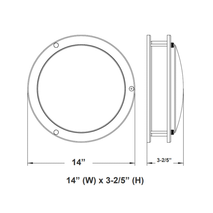 Westgate FDL 14" 20W LED Double Ring Flush Mount, CCT