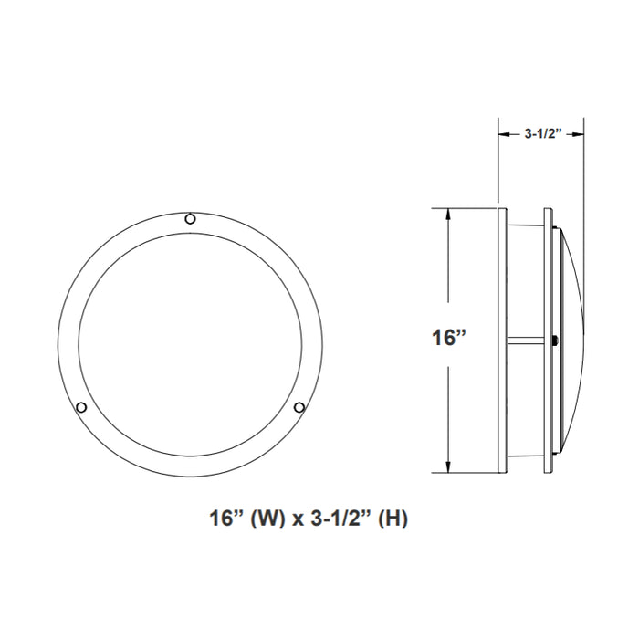 Westgate FDL 16" 25W LED Flush Mount, CCT