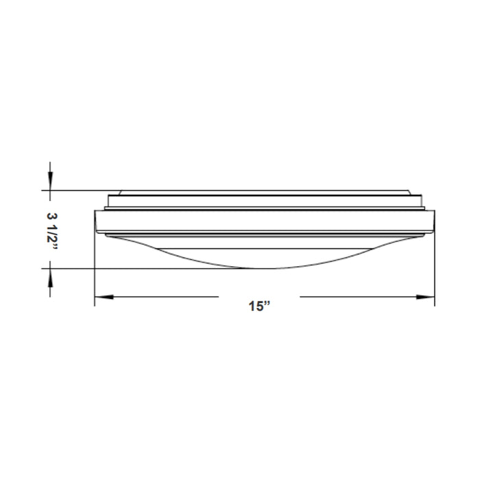 Westgate FSL 15" 24W LED Single Ring Flush Mount, CCT