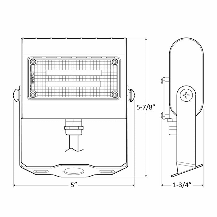 Westgate LFX 15W LED Extra Small Flood Light with U Bracket, 1950 Lumens, 0-10V Dimming, 120-277V, Dark Bronze