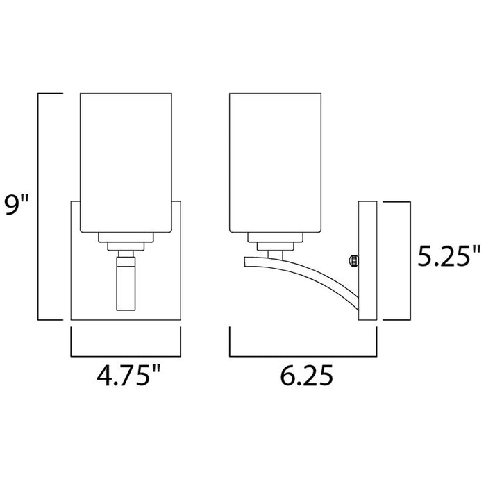 Maxim 20030 Deven 1-lt 9" Tall Wall Sconce