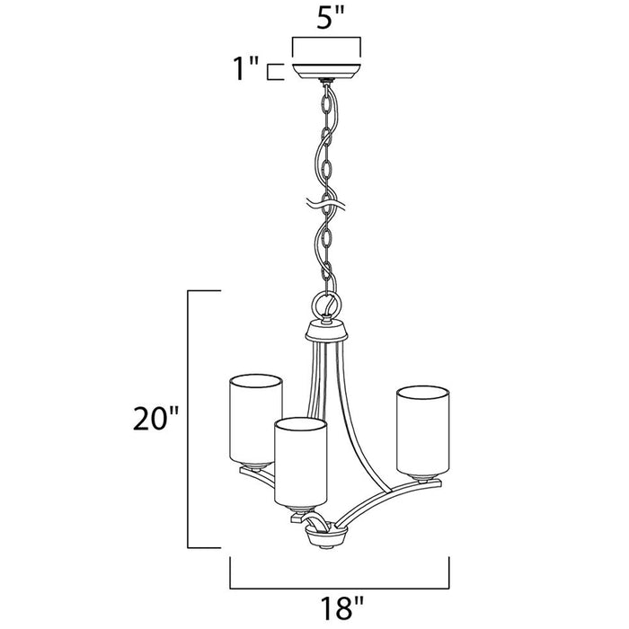 Maxim 20033 Deven 3-lt 18" Chandelier