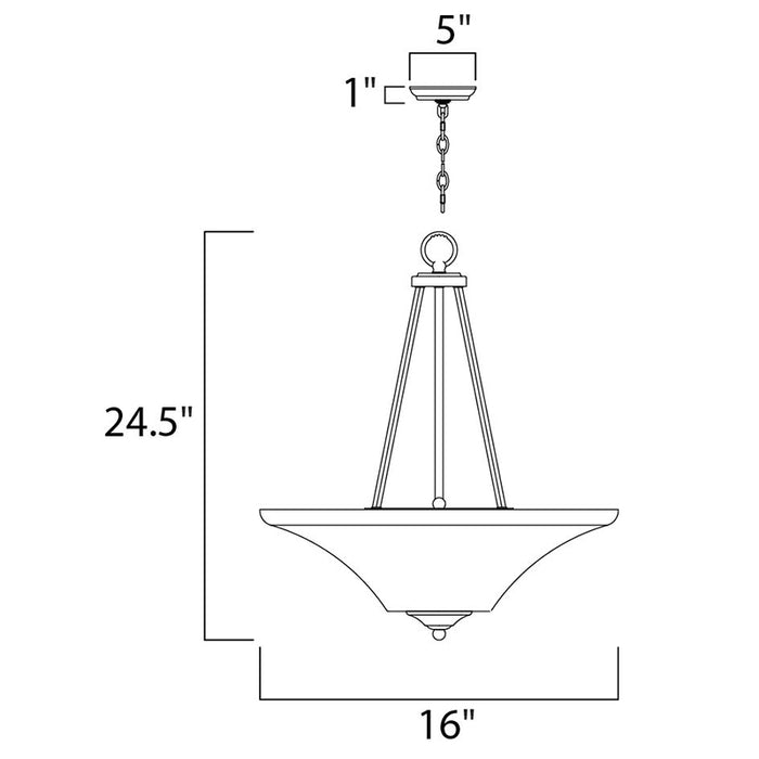 Maxim 20093 Aurora 2-lt 16" Invert Bowl Pendant