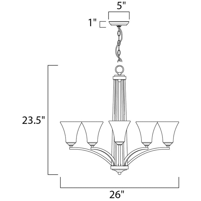 Maxim 20095 Aurora 5-lt 26" Chandelier