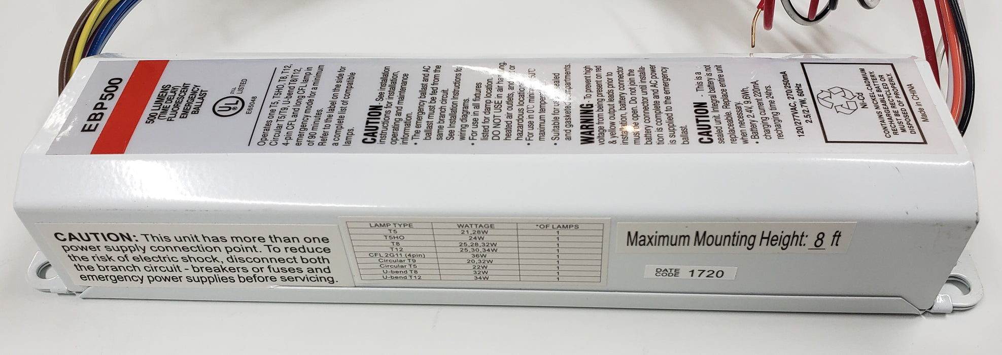 Sure-Lites EBP500 Fluorescent 2.7W , 500 Lumens, Emergency Battery Pack