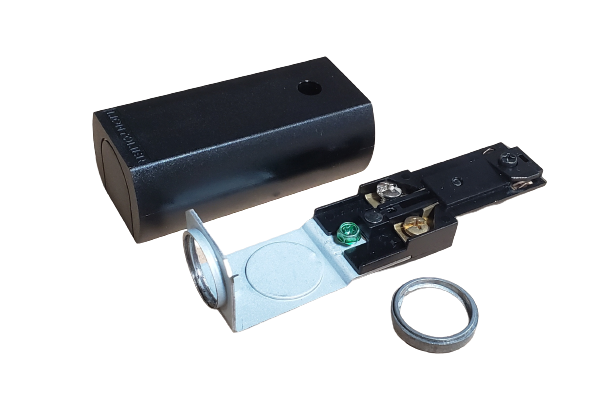 Lightolier 9147BK Radius Surface Feed Connector - Matte Black Finish