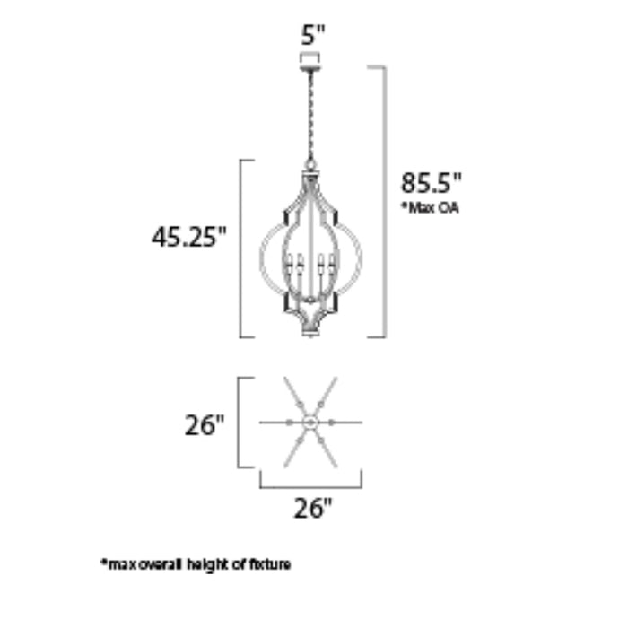 Maxim 20296 Crest 6-lt 26" Chandelier
