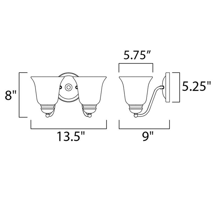 Maxim 2121 Basix 2-lt 14" Bath Vanity