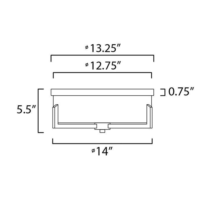 Maxim 21280 Dart 3-lt 14" Flush Mount
