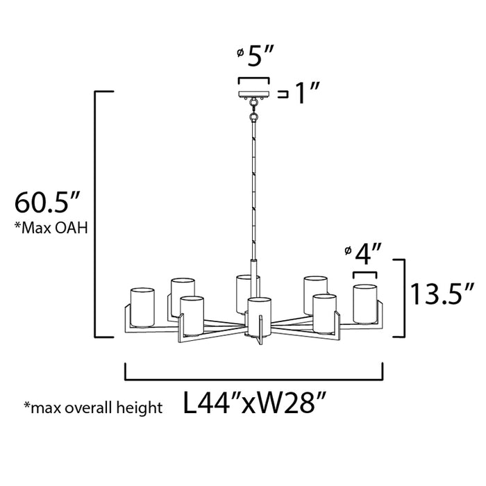 Maxim 21288 Dart 8-lt 28" Chandelier