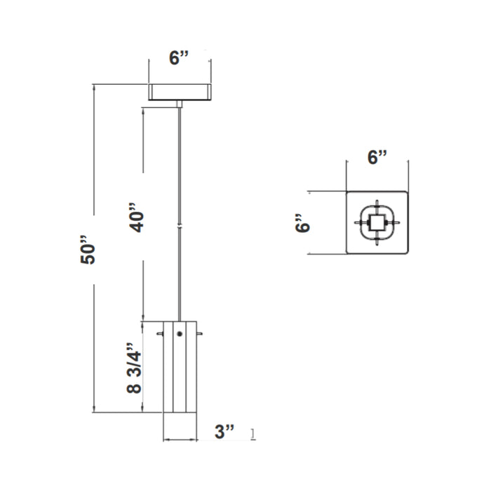 Westgate LCFH 3" 1-lt LED Pendant, CCT