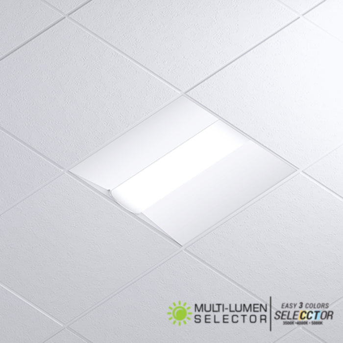 Elite 22-OEVHP-LED-ML-CCT 2x2 Shallow Plenum Recessed LED Troffer, CCT Selectable
