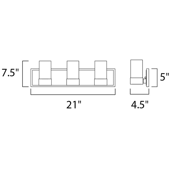 Maxim 23073 Silo 3-lt 21" LED Bath Vanity