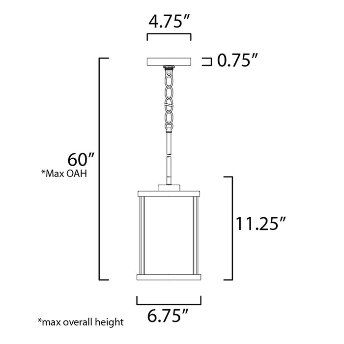 Maxim 25252 Sentinel 1-lt 7" Mini Pendant