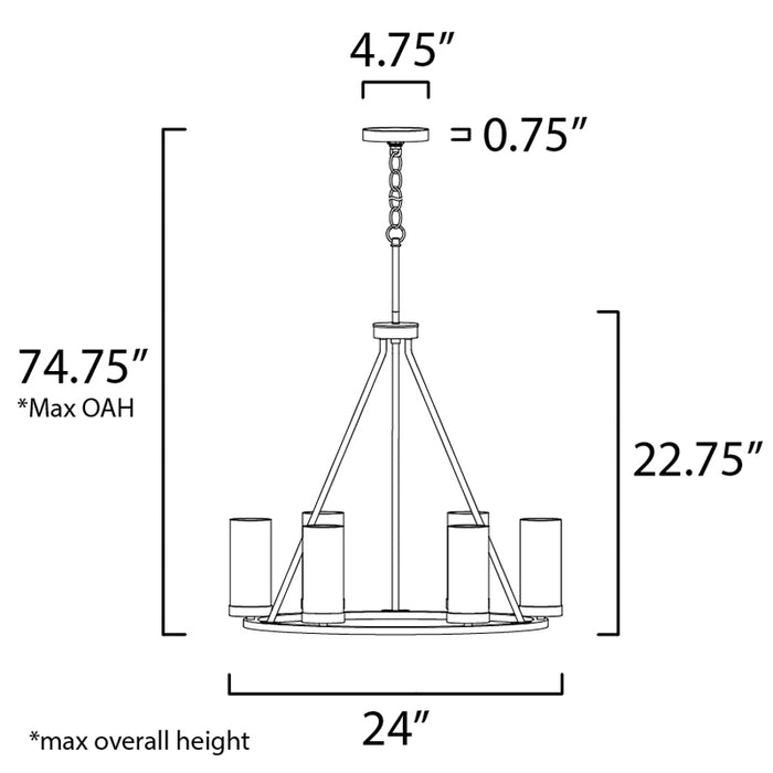 Maxim 25255 Sentinel 6-lt 24" Chandelier