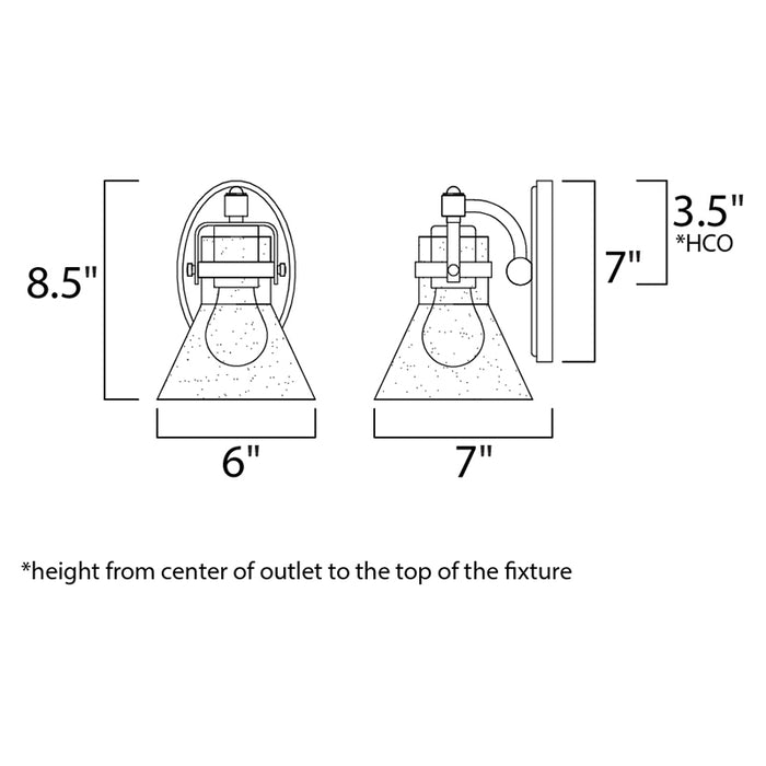 Maxim 26111 Seafarer 1-lt 9" Tall Wall Sconce