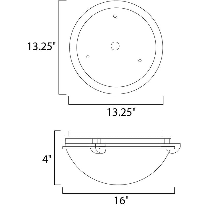 Maxim 2681 Malaga 3-lt 16" Flush Mount