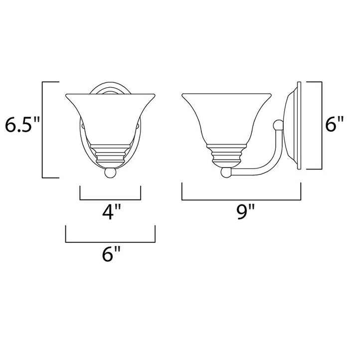 Maxim 2686 Malaga 1-lt 7" Tall Wall Sconce