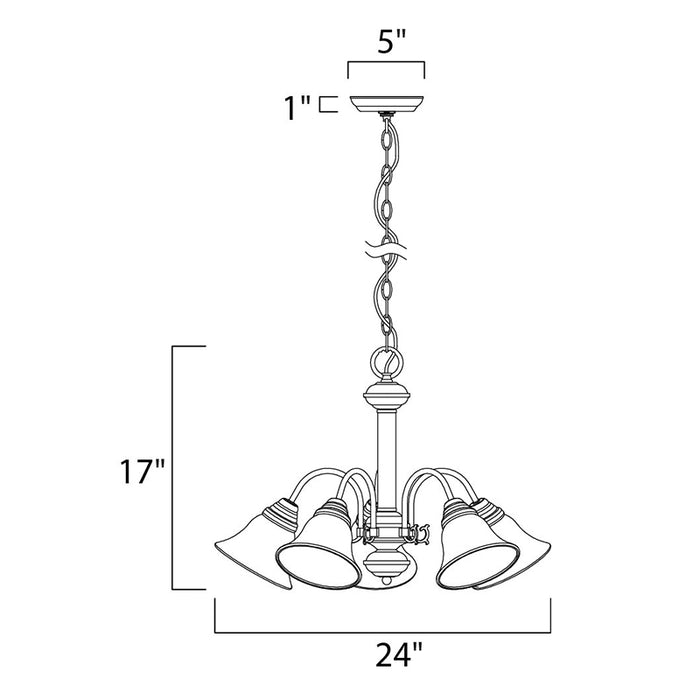 Maxim 2698FR Malaga 5-lt 24" Chandelier, Frosted Glass