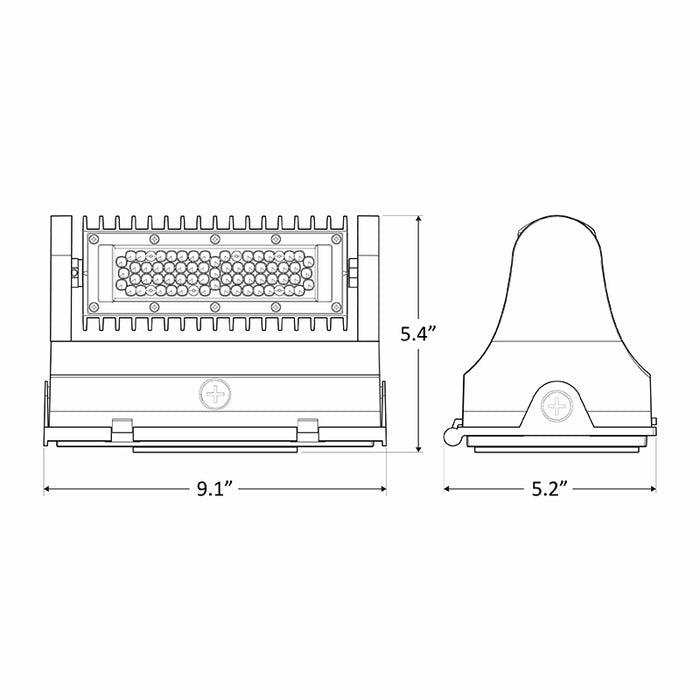 Westgate LW360 40W LED 360° Rotatable Wall Pack, 5200 Lumens, 0-10V Dimming, 120-277V