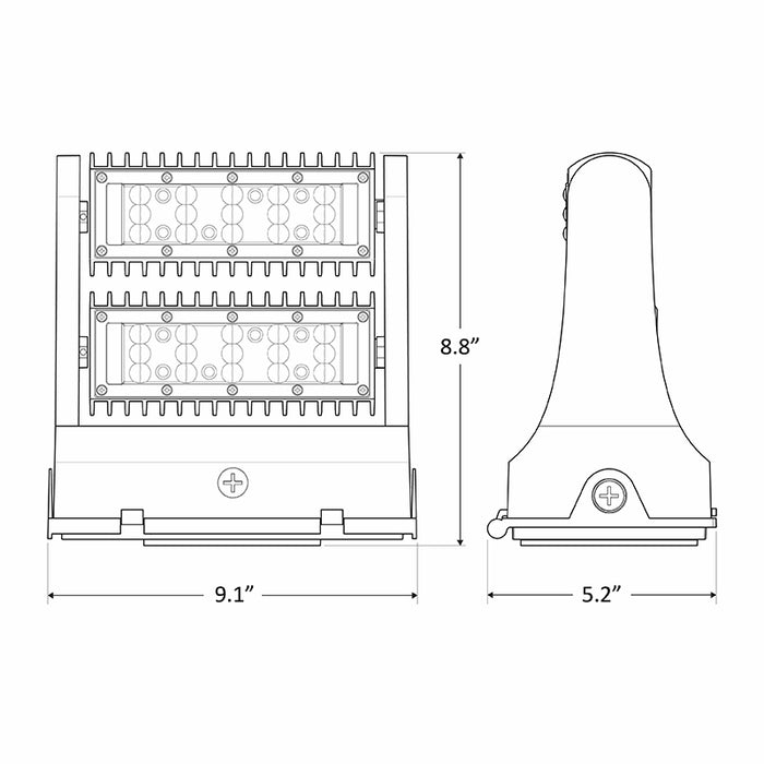 Westgate LW360 60W LED 360° Rotatable Wall Pack, 7800 Lumens, 0-10V Dimming, 120-277V, Dark Bronze
