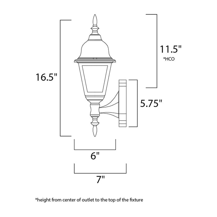 Maxim 3005 Builder Cast 1-lt 17" Tall Outdoor Wall Mount