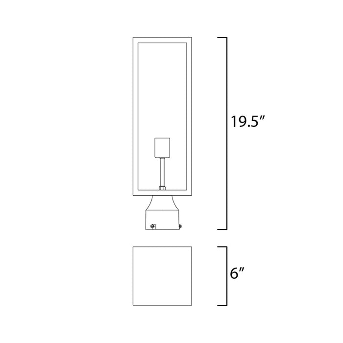 Maxim 30090 Catalina 1-lt 20" Tall Outdoor Pole/Post Lantern